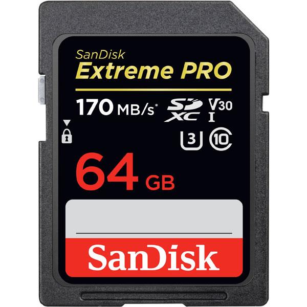 کارت حافظه سن دیسک  Sandisk Extreme PRO  SDXC 64 GB (170mb/s) V30