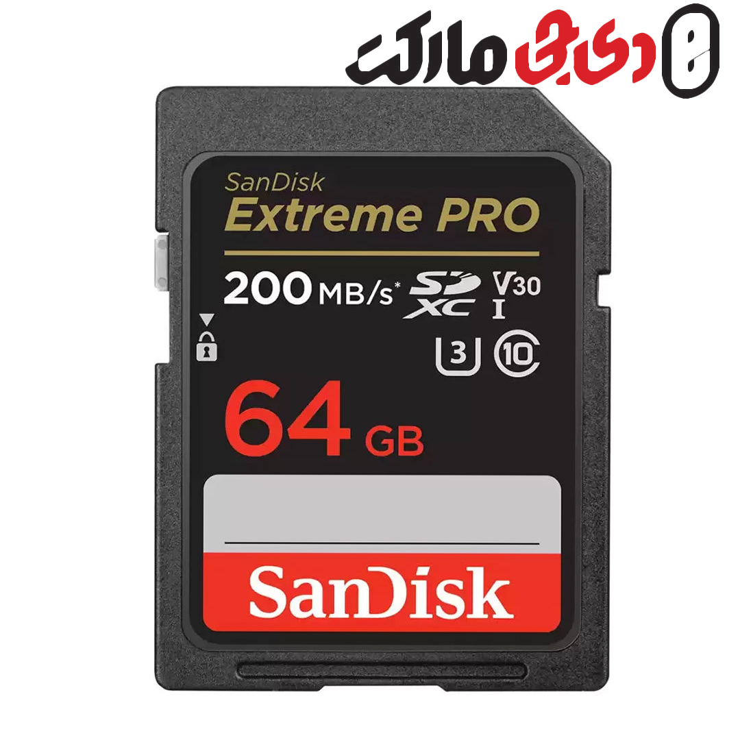 کارت حافظه سنديسک SanDisk 64GB Extreme PRO SDHC Card 200MB/s Class 10 U3 V30